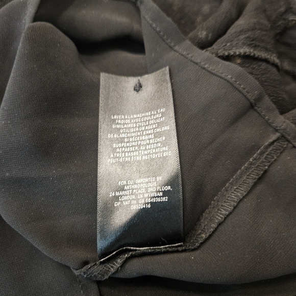 Anthropologie Floreat Black Gold Oval Polka Dot Bell Sleeve Blouse - M - Picture 10 of 10